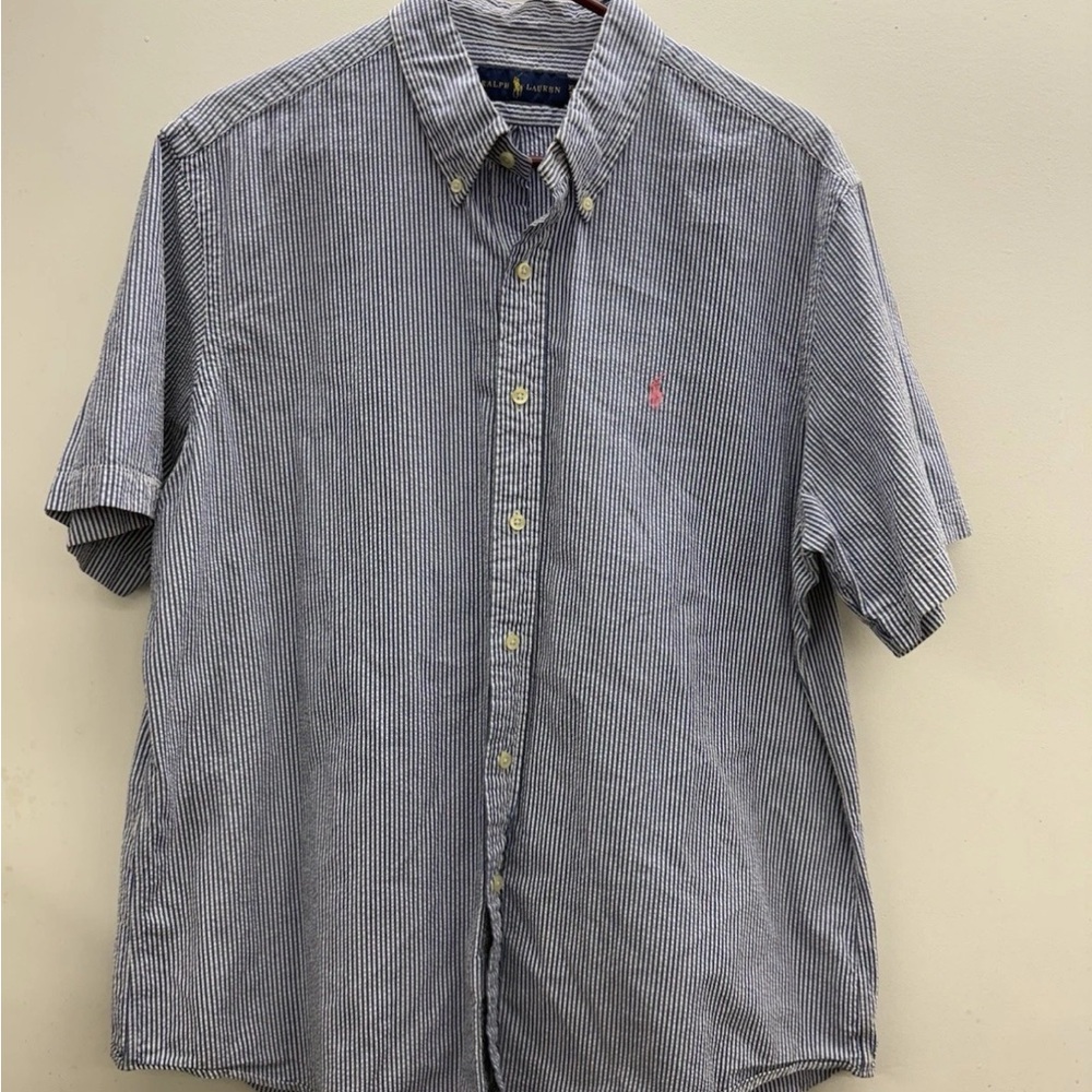 Polo Ralph Lauren Blue and White Striped Shirt